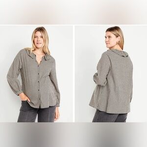 Maternity Checkered Button Down Shirt